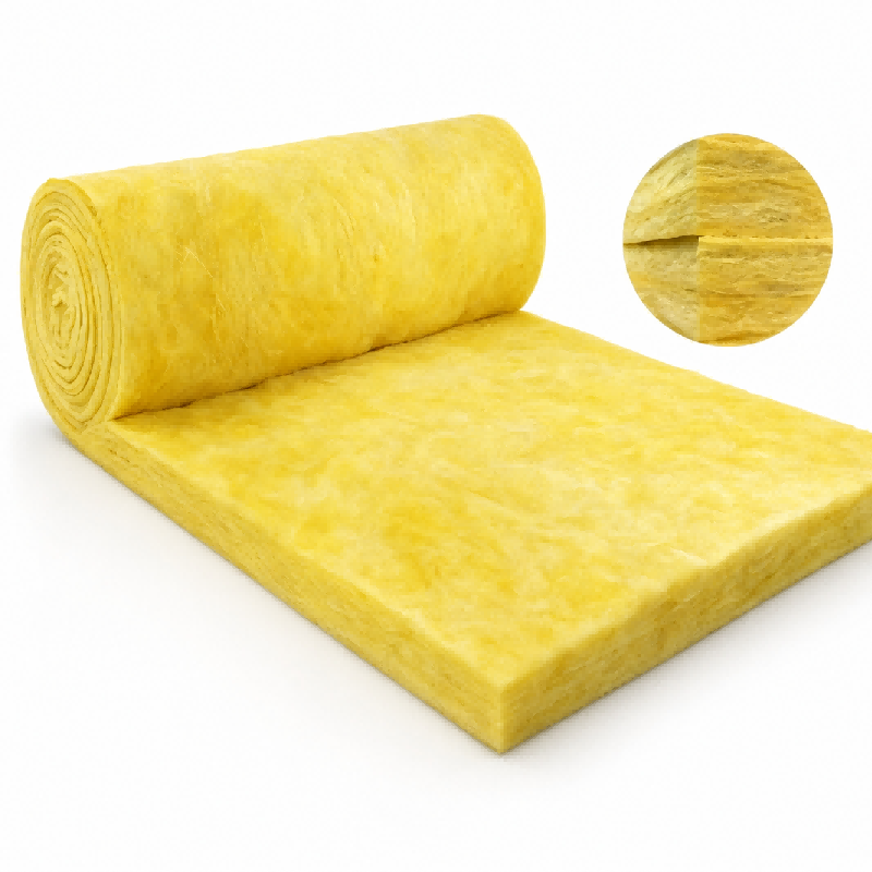 Glass Wool Blanket Roll, A1 Fireproof Thermal Insulation for Roof & HVAC